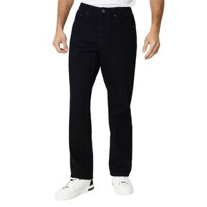 Maine Mens Plain Relaxed Fit Jeans / Black